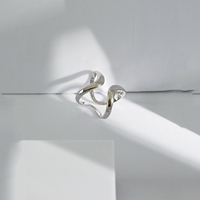 Bague FUAMAY en argent 925 pouvant être portée sur plusieurs côtés Bague d'ouverture géométrique Bague minimaliste