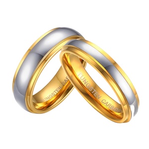 定制黄金情侣戒指碳化钨结婚戒指情侣套装<span class=keywords><strong>24</strong></span>克拉黄金男士金戒指饰品14k - Product Image 1