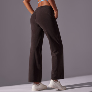 <span class=keywords><strong>Pantaloni</strong></span> Casual in Corduroy Tinta Unita a <span class=keywords><strong>Costine</strong></span>, Gamba Dritta, Vita Alta Elasticizzata, Traspiranti, Impermeabili, di Tendenza - Product Image 3