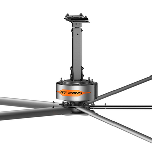 Ventilateur de plafond industriel HVLS à entraînement direct RTFANS PMSM avec pales en aluminium de 24 pieds, débit d'air élevé de 10500-13800 m³/h et puissance de 1,2 kW - Product Image 2