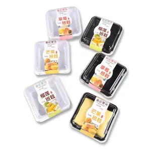Fashion Style Cake Boxes Transparent Plastic Packaging Containers Bread Dessert