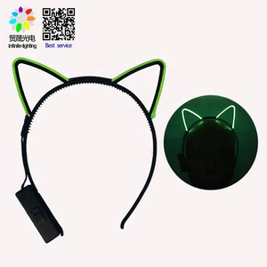 Venta caliente lindo encantador gato de los niños <span class=keywords><strong>EL</strong></span> Led luz divertido diademas - Product Image 2