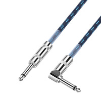 Câble coaxial pour guitare ODM personnalisé, boîtier nickelé 1/4 pouce, câble audio pour haut-parleur à âme OFC tressée en coton, réduction du bruit