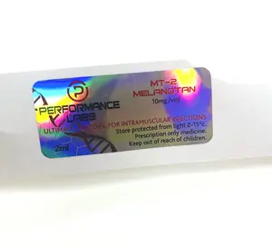 Wholesale hologram effect/embossing/UV spot printed 2ml/ 10ml pharmaceutical adhesive vial private labels and vial boxes