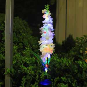 Solar Orchid Flower <b>Light</b> <b>LED</b> Waterproof Outdoor Garden Stake Lamp Free Standing Decorative Landscape Lighting - Product Image 4