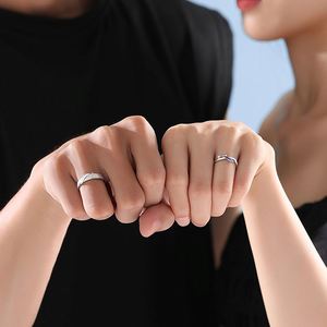 Bague de couple en acier inoxydable plaqué platine, dragon et phénix, avec zircon et diamant, alliance de mariage pour couple - Product Image 4