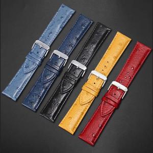 Bracelet de <span class=keywords><strong>montre</strong></span> en cuir à motif d'autruche classique, bracelet de <span class=keywords><strong>montre</strong></span> en cuir de vache, bracelet de <span class=keywords><strong>montre</strong></span> en cuir souple, taille complète, accessoires de <span class=keywords><strong>montre</strong></span> pour hommes et femmes - Product Image 4
