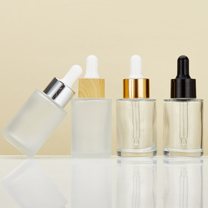 Frosted Glass <b>Dropper</b> <b>Bottles</b> 10ml Cosmetic Grade Serum Containers With Cover For Face Care Repackaging Travel Size - Product Image 2