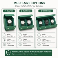 Étui de voyage pour montre en cuir de crocodile vert émeraude avec coussin en daim et fermeture à pression, boîte de rangement portable