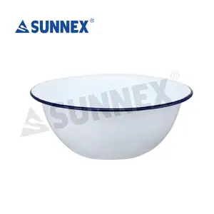 Sunnex Platen Sets Van Servies Custom Kleur Camping Enamel Metal Serveerschaal Mengkom Emaille Kom