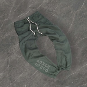 Pantalones Deportivos Holgados de Algodón 100% con Logotipo Personalizado, Pantalones Deportivos Casuales de Pierna Ancha con Pedrería para Hombre - Product Image 1