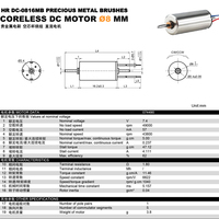 Moteur DC sans noyau de petite taille 816 pour modèle de train, Ø 8 mm, basse tension 7,4 V 9 V 12 V, avec double arbre pour modèles de trains à l'échelle N