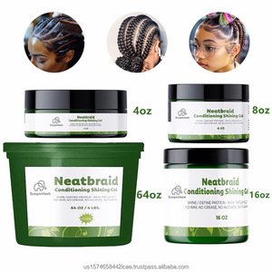 Gel Fijador Extra Fuerte de 16oz para Cabello Negro, Gel para Peinados con Trenzas, Acondicionador, Brillo, Sin Residuos, Sin Grasa, Sin Enjuague - Product Image 2