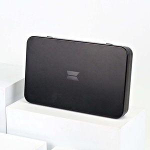 ブラック長方形ブリキボックスUディスク金属包装化粧道具収納クラフト使用ヒンジ付き - Product Image 4