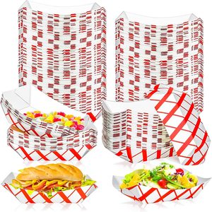 Bandejas de Papel Kraft Reciclable para Servir Comida: Cestas para Papas Fritas, Nachos, Bocadillos, Hot Dogs, Tacos, BBQ, Palomitas y Fiestas - Product Image 1