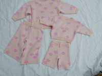 Pull pour bébé unisexe, tricoté, motif neutre pour bébé et enfant, motif personnalisé, pull en tricot épais à pois floraux, ensembles