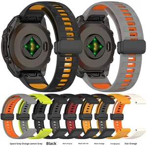 Bracelet <span class=keywords><strong>de</strong></span> <span class=keywords><strong>montre</strong></span> en silicone à boucle à pression <span class=keywords><strong>QuickFit</strong></span> bicolore pour Garmin Fenix 8 Solar 7S 7X 7 5X 5 5S 945 965 Epix Gen 2 - Product Image 1
