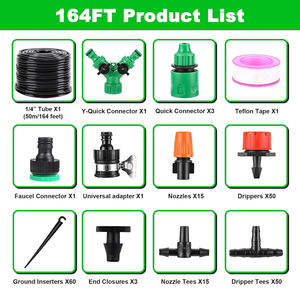 Système d'irrigation automatique de 164ft pour le système d'arrosage de jardin de plante de brumisation de pelouse de cour avec tuyau de tuyauterie de distribution de 1/4 pouces <span class=keywords><strong>50m</strong></span> - Product Image 2