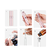 Mini bouteille en verre pour diffuseur de parfum, emballage de luxe, ml, flacon rond en métal avec spray rechargeable