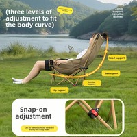 Chaise de jardin pliable et portable en acier carbone avec assise rembourrée en tissu Oxford pour l'extérieur, le camping, la plage et la pêche