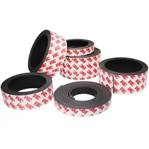 Back Adhesive Tape Soft Magnetic Material 3M 10*1.5 Permanent Flexible Rubber Magnet