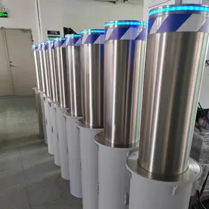 304 316 Stainless Steel Driveway Semi Automatic Parking Security Road Rising Manual Bollards