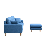 Modernes Ecksofa-Set mit Ottoman, 3-Sitzer, Holzrahmen, Stoffbezug, Modulares Design, Konvertierbar, Langlebig