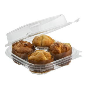 Caja de magdalenas profesional, contenedor de alimentos de plástico, embalaje con bisagras a prueba de manipulaciones, característica reciclable - Product Image 3