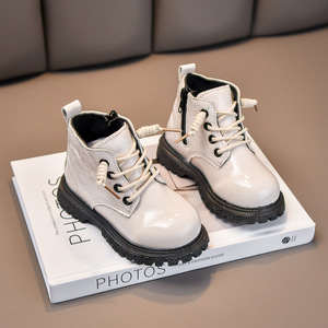 All'ingrosso stivali martin per bambini con cerniera laterale stringata in morbida pelle per bambine e ragazzi scarpe per bambini - Product Image 3