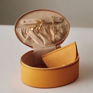 Portable Pu Leather Small Organizer <b>Necklace</b> Earrings Ring Storage Travel <b>Jewelry</b> <b>Box</b> With Pouch - Product Image 3