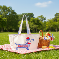 Sac fourre-tout en toile pliable à motif de dessin animé personnalisable pour les festivals, la plage d'été et l'utilisation de la marque de style de vie pour les jeunes