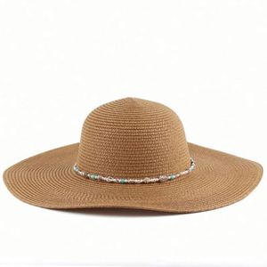 New Women's Large Brim Sunshade <b>Straw</b> Hat Vacation Raffia <b>Straw</b> Trilby Travel Beach Hat Sun Hat for Women - Product Image 2