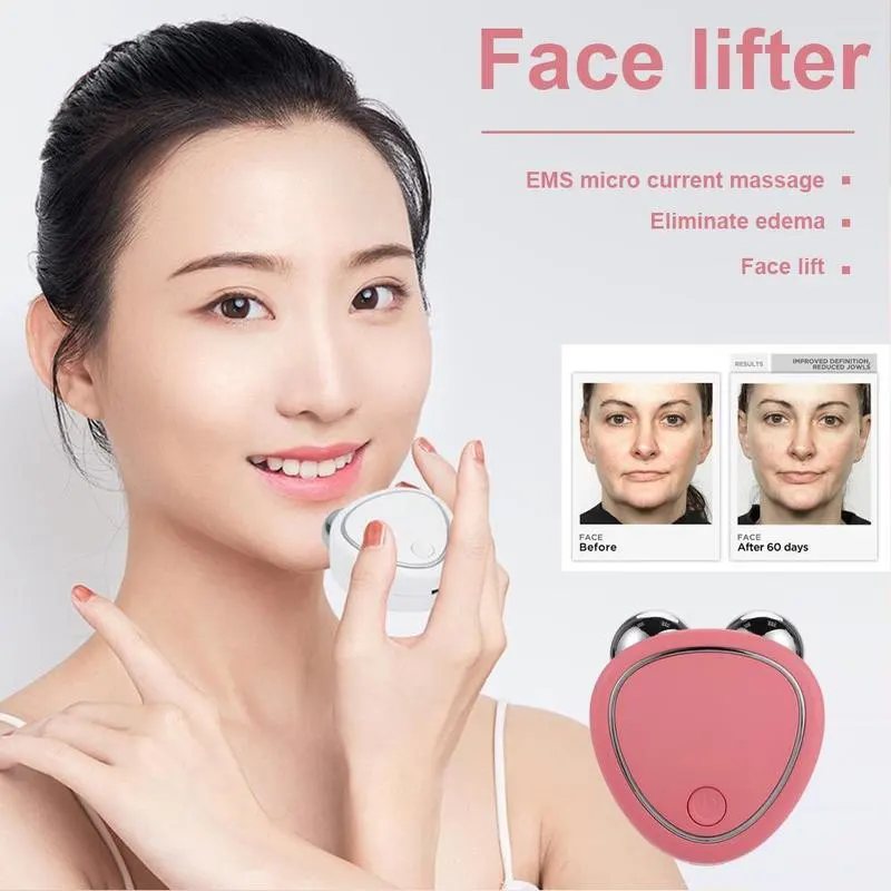 Rouleau de masseur facial portatif professionnel prise USB matériau ABS resserrement de la peau dispositif de tonification du visage OEM à micro-courant