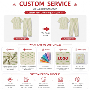 Pijamas Familiares Certificados BSCI OEKO TEX, de Algodón y Bambú con Estampado, Ropa de Dormir Transpirable, Conjuntos Casuales para Mamá, Papá, Niños e Infantes - Product Image 3