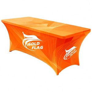 Housse de table extensible en spandex de style traditionnel, personnalisable pour tables de 6 pieds, impression de logo, portable, haute qualité, couleurs vives, livraison rapide - Product Image 1