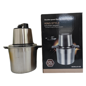 Picadora de carne eléctrica de acero inoxidable de 12L, alta capacidad, Motor de cobre puro de 8000W, batidora de cocina casera de bajo ruido, licuadora de alimentos - Product Image 1