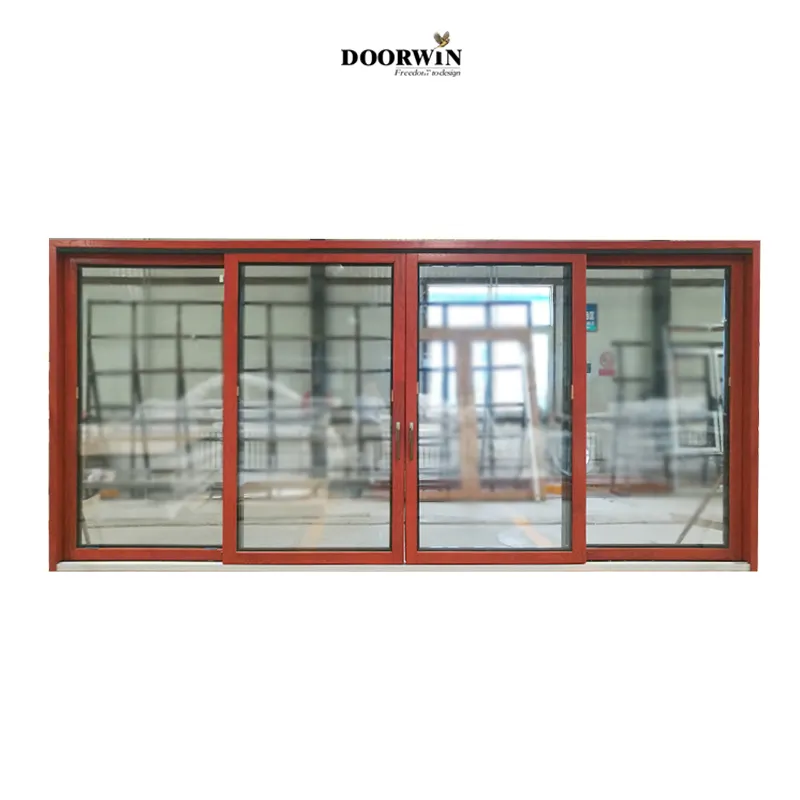 Doorwin יצרן ישיר מוצר 24x80 חיצוני דלת מרפסת עץ פנים זכוכית הזזה דלתות עם מובנה תריס