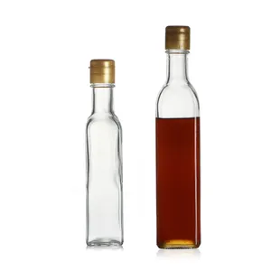 調味料醤油用蓋付き食用油ボトル250ml500ml空オリーブオイル酢ガラス瓶