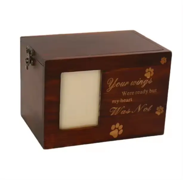 Hot Selling Burial Funeral Pet Memorials Funerary Supplies Cremation Cinerary Coffin Wood Pet Caskets