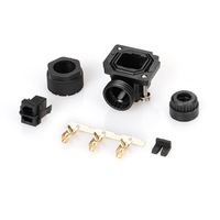 Connecteur circulaire à sertir JN4 2 broches en résine synthétique UL94-V0, boîtier noir, vis en acier pour faisceau de câblage d'encodeur servo industriel