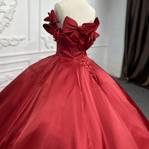 Elegante Vestido Rojo de Fiesta con Lazo para Eventos Nocturnos y Bailes de Graduación para Mujer, Jancember 9717-1 - Product Image 2