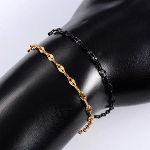 สร้อยข้อมือสแตนเลสสตีลลายโซ่แบบนูนลายแสงแดด กว้าง 2.5 มม. สำหรับผู้หญิง สาวๆ  ใช้เป็นสร้อยข้อเท้าหรือเครื่องประดับ - Product Image 4