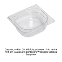 Bac alimentaire en polycarbonate GN 1/6 17,5 × 16,5 × 10 h cm, sans couvercle, -100/+100 ° C