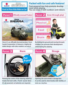 รถของเล่นเด็กแบบขี่ได้ ผลิตจากพลาสติกขนาดเล็ก สำหรับเด็กวัย 2 ถึง 4 ปี ดีไซน์แบบรถจี๊ป ขายส่งสำหรับเด็ก - Product Image 4