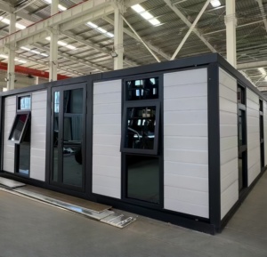 Maison à toit plat extensible à double aile préfabriquée 20FT Container Home <span class=keywords><strong>3</strong></span> Plans de chambre à coucher pour le bureau - Product Image 5