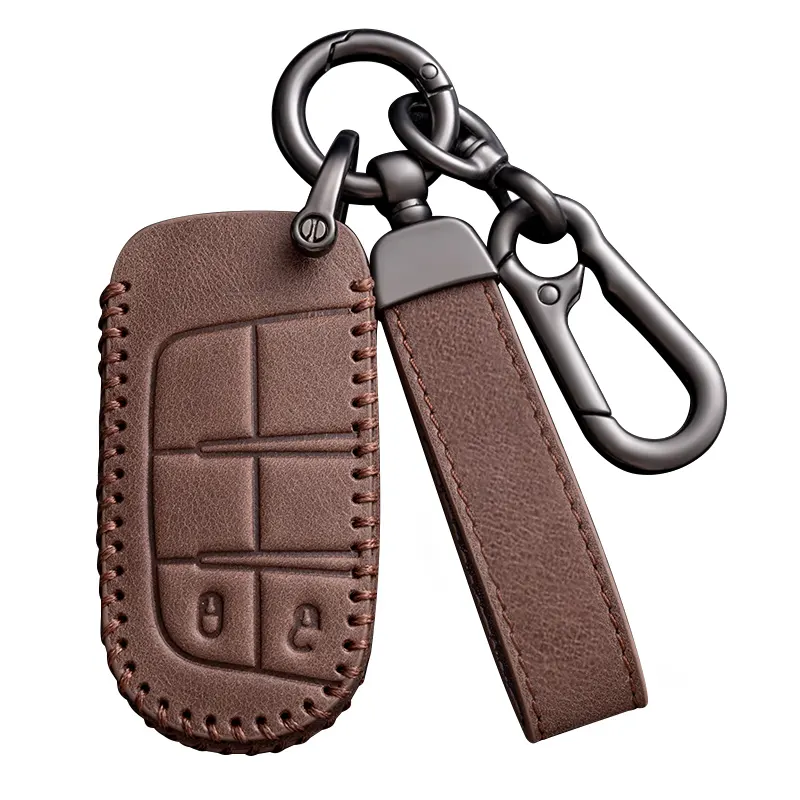 Strictly QC Control Car Decorations Leather Genuine Cowhide Car Key Case For JEEP COMPASS Grand Cherokee Wrangler Cherokee