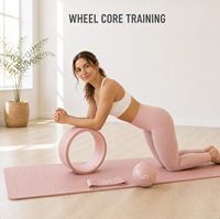 Perlengkapan Yoga Grosir OEM Kustom Set Bola Pilates Pita Resistensi Rajut Matras TPE Roda Yoga Tas Kanvas ABS Tahan Lama Ramah Lingkungan