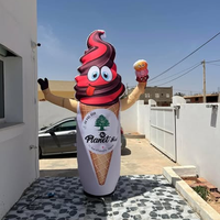 Gigantesque figurine gonflable de chef de kebab de 2 m avec logo personnalisé, lumières LED et fonction de danse aérienne pour la publicité de restaurant