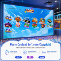 Système de jeu interactif de projection murale avec balles pour enfants, aire de jeux intérieure