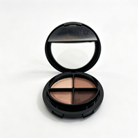 Boîtier de maquillage compact vide en plastique ABS avec couvercle transparent, 5 compartiments intérieurs colorés et 2 compartiments extérieurs colorés pour poudre libre, blush et crème pour les yeux